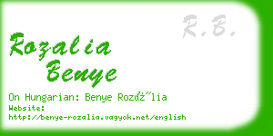 rozalia benye business card